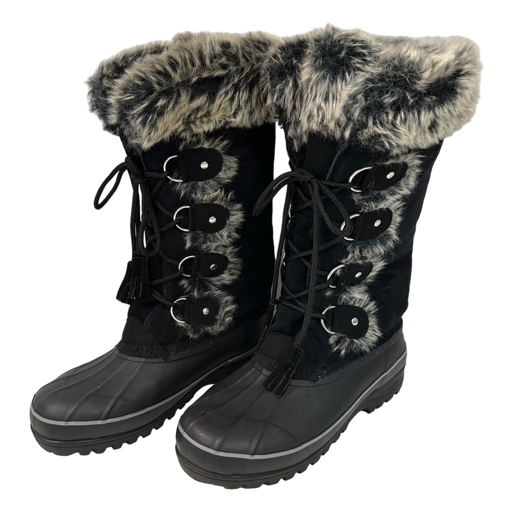 KHOMBU Nellie Artic Winter Boot Size 8 New Leather Waterproof Faux Fur W…